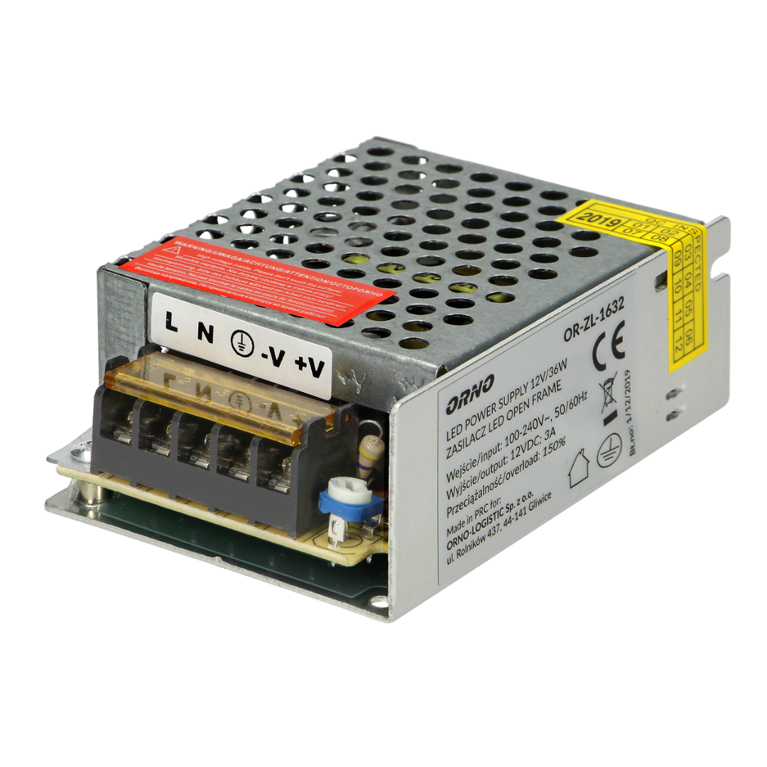 12 Volt Inbouwvoeding - Opengewerkt - 3A - 36W 12 Volt Inbouwvoeding - Opengewerkt - 3A - 36W